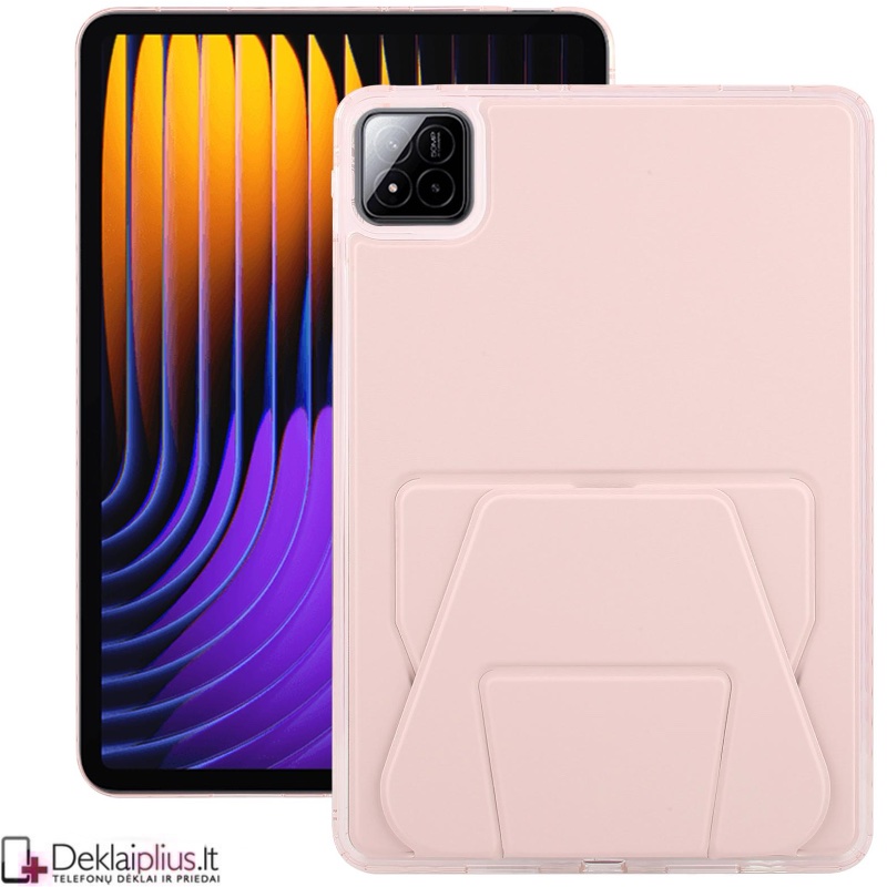 Dirbtinės odos nugarėlė su sulankstomu magnetiniu laikikliu - rausvas (Xiaomi Pad 7/Pad 7 Pro/Pad 8/Pad 8 Pro) Dirbtinės odos nugarėlė su sulankstomu magnetiniu laikikliu - rausvas (Xiaomi Pad 7/Pad 7 Pro/Pad 8/Pad 8 Pro)